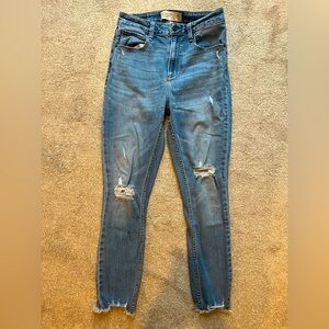 Abercrombie & Fitch Blue Distressed Skinny Jeans